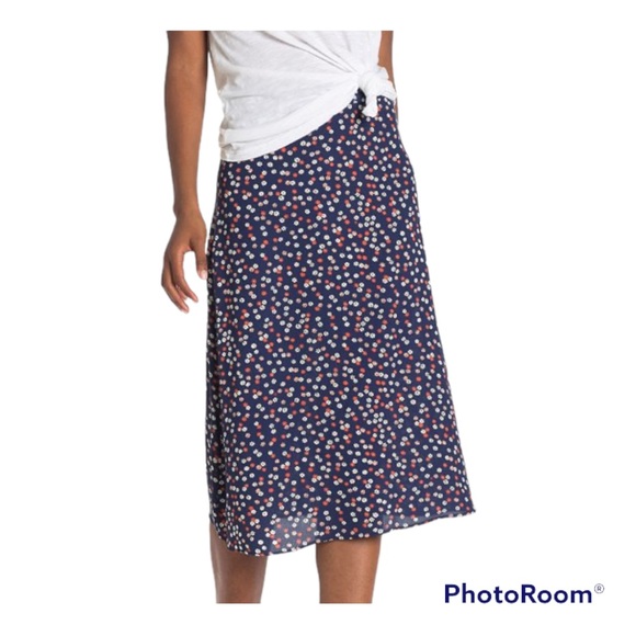 Madewell Skirts Nwt Madewell Bengali Indigo Baby Floral Midi Skirt